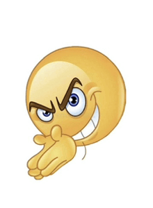 a smiley face with an angry look on it