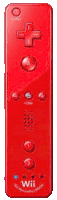 a red wii motionplus inside remote control is shown