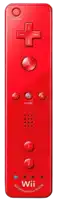 a red wii motionplus inside remote control is shown