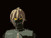 a cartoon drawing of a robot with a ponytail