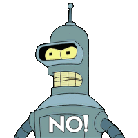 No Bender Sticker - No Bender Futurama Stickers