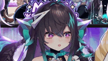 a close up of a girl 's face with a sign in the background that says ' wc '