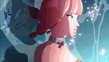 a cartoon drawing of a girl with red hair