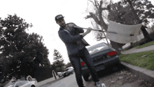 Cleaning Street Sweeping Street GIF - Cleaning Street Sweeping Street Blowing Leafs Away GIFs
