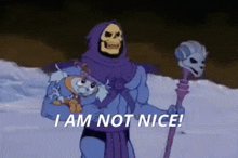 Skeletor Running With Dog I Am Not Nice GIF - Skeletor Running With Dog I Am Not Nice Biancaglamour69 GIFs