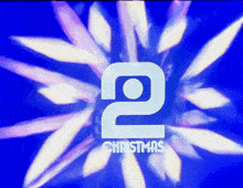 a blue background with the number 2 and christmas written on it