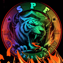 a logo with a tiger and the words sang prabu family on it