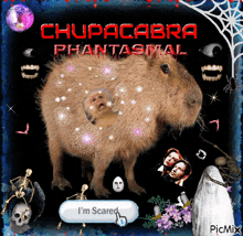 a picture of a chupacabra that says i 'm scared on it