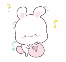 bunny cute kawaii singing cuddle time
