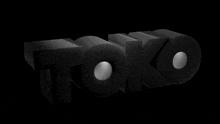 a 3d rendering of the word toko in black