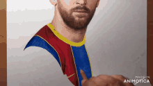 a drawing of a man with a beard is being made by animatica