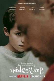 a poster for a netflix limited series about a child accused