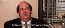 Little Patience For Stupidity GIF - The Office Kevin Malone Brian Baumgartner GIFs