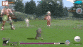 a video game is being played with a robot and a little girl