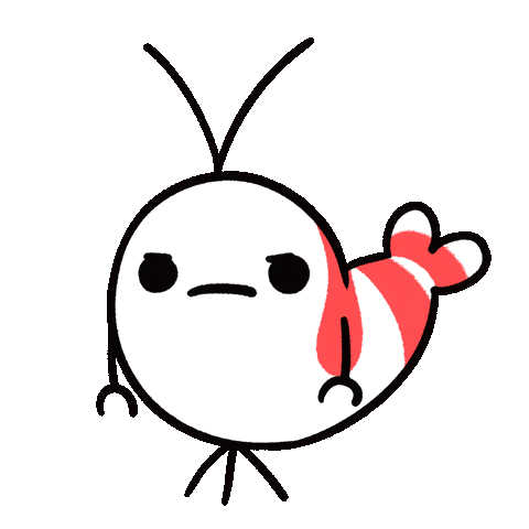 Angry Shy Shrimp Sticker