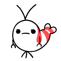 Angry Shy Shrimp Sticker