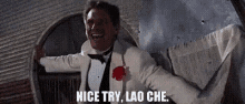 Nice Try Lao Che Indiana Jones GIF - Nice Try Lao Che Indiana Jones Escape GIFs