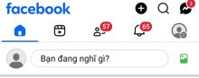 a screenshot of a facebook page with icons and a message