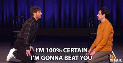 Im100percent Certain Im Gonna Beat You Thomas Middleditch GIF - Im100percent Certain Im Gonna Beat You Thomas Middleditch Ben Schwartz GIFs