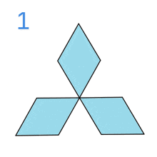 a drawing of a diamond with the number 1 below it