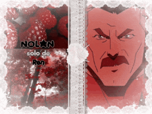 a picture of a man with a mustache and the name nolan solo de ren