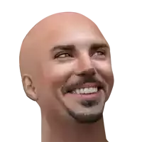 a man with a beard and a bald head smiles