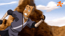 a cartoon character from nickelodeon is running in the desert