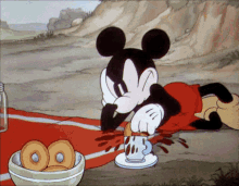 Mickey Mouse Dunking Donuts GIF - Mickey Mouse Dunking Donuts Coffee GIFs