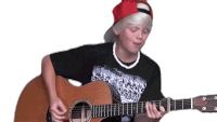 Playing Guitar Carson Lueders Sticker - Playing Guitar Carson Lueders Say Somethin Song Stickers