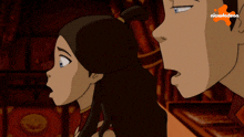 a cartoon of a man and a woman with a nickelodeon logo in the corner