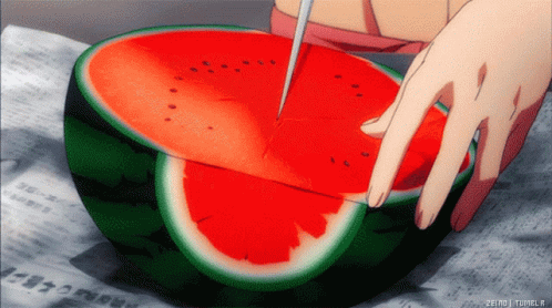 Oishii~desu ‣ Anime Food — Watermelon - Poco's Udon World ep11