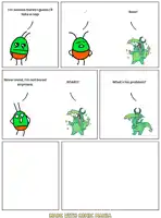 a cartoon of a bug with the words i 'm sooooo bored i guess