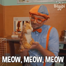 Meow Meow Meow Blippi GIF - Meow Meow Meow Blippi Blippi Wonders Educational Cartoons For Kids GIFs