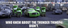 Cars Chick Hicks GIF - Cars Chick Hicks Who Know About The Thunder Thing GIFs