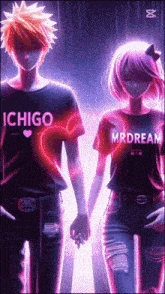 a boy and a girl are holding hands and the girl has a shirt that says mrdream