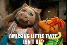 Muppets Miss Piggy GIF - Muppets Miss Piggy Amusing Little Twit Isnt He GIFs