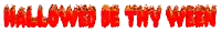 the word hallowed is written in red with flames coming out of it