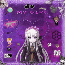 a picture of a girl with the words my girl written on it