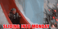 Monday Sliding Into Monday GIF - Monday Sliding Into Monday Mondays Suck GIFs