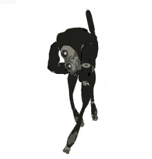 a computer generated image of a robot with protocol written on the bottom left