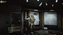 a screenshot of a video game with the word hideout on the bottom