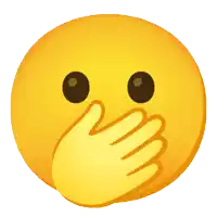 a smiley face covering its mouth with its hand