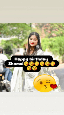 a picture of a girl with a happy birthday message