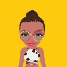 a girl wearing glasses is holding a stuffed animal in her hands