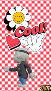 a cartoon character wearing a hoodie that says " hot "