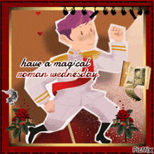 a picture of a man with the words have a magical roman wednesday written on it