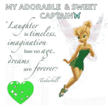 tinkerbell laughter is timeless heart sparkles glitters