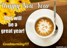 Good Morning New Year GIF - Good Morning New Year Coffee GIFs