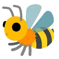 a bee with a yellow and black striped body