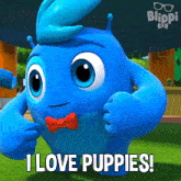 I Love Puppies Blue GIF - I Love Puppies Blue Blippi Wonders - Educational Cartoons For Kids GIFs